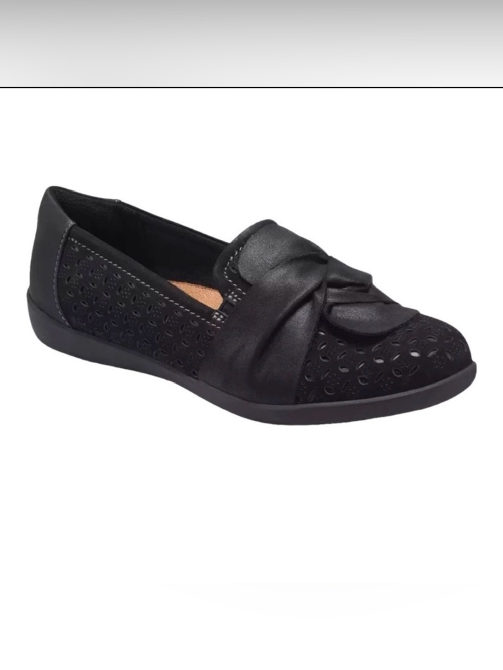 Earth Origins Finley Black Slip Ons Lightweight Loafer Comfort Flats Women’s 6.5